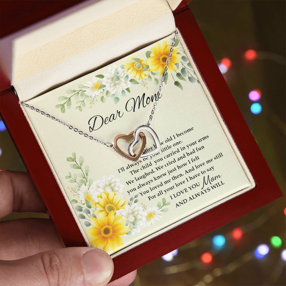 Gift For Mom - I Love You And Always Will - The Interlocking Heart Necklace Interlocking Hearts Necklace