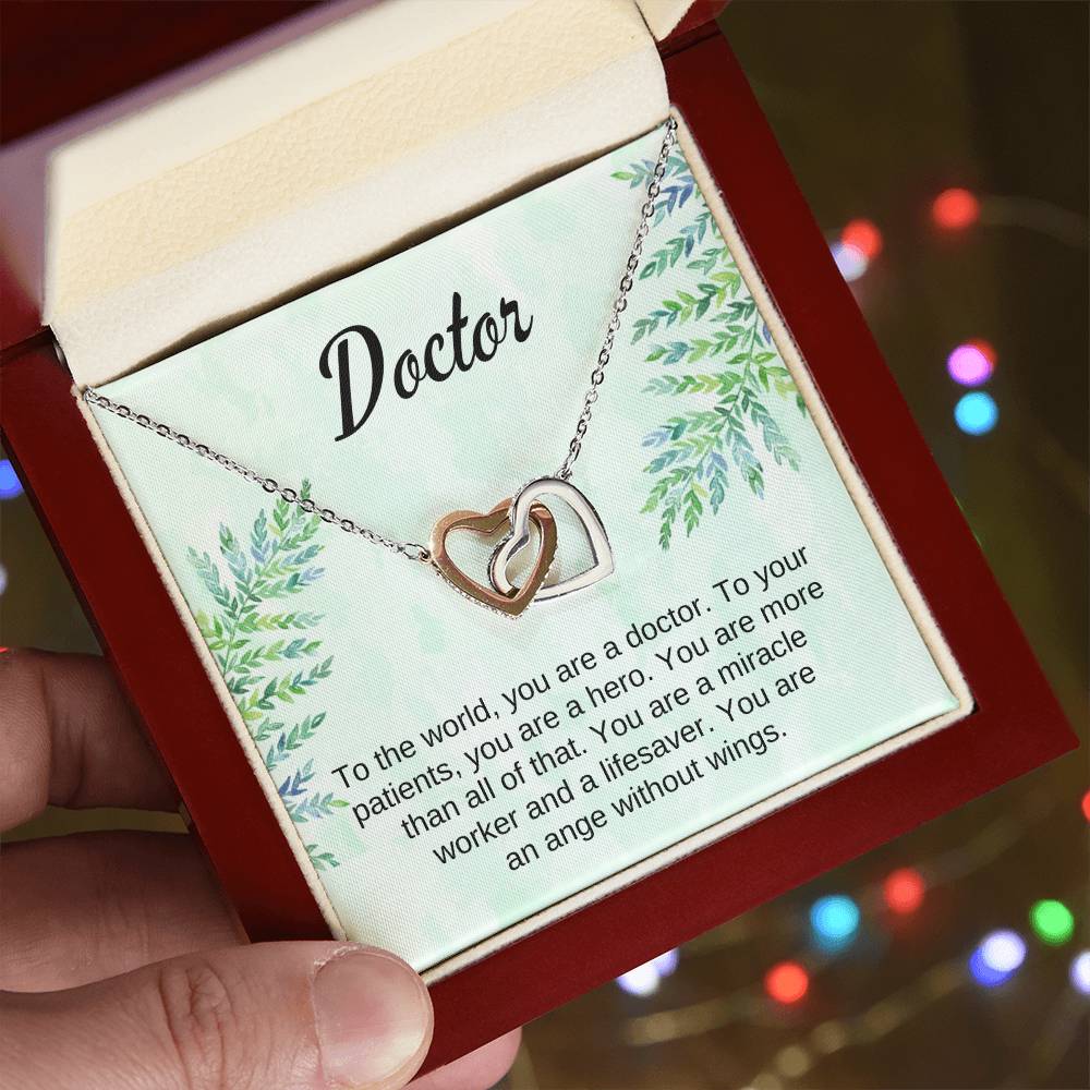 Doctor Gift Interlocking Hearts Necklace