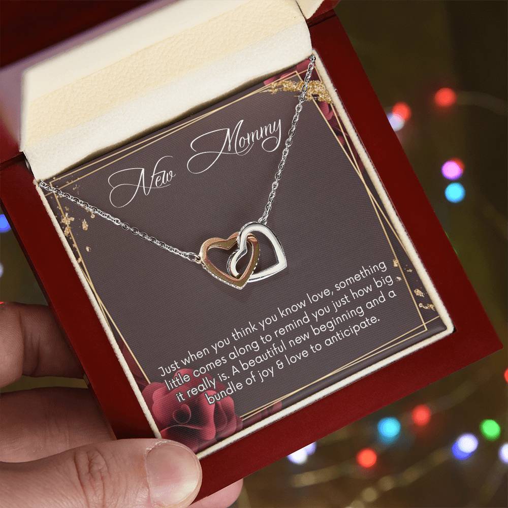 New Mommy Necklace New Mom Interlocking Hearts Necklace New Mom Necklace Personalized Pregnancynecklacemama To Be Necklacenew Mother