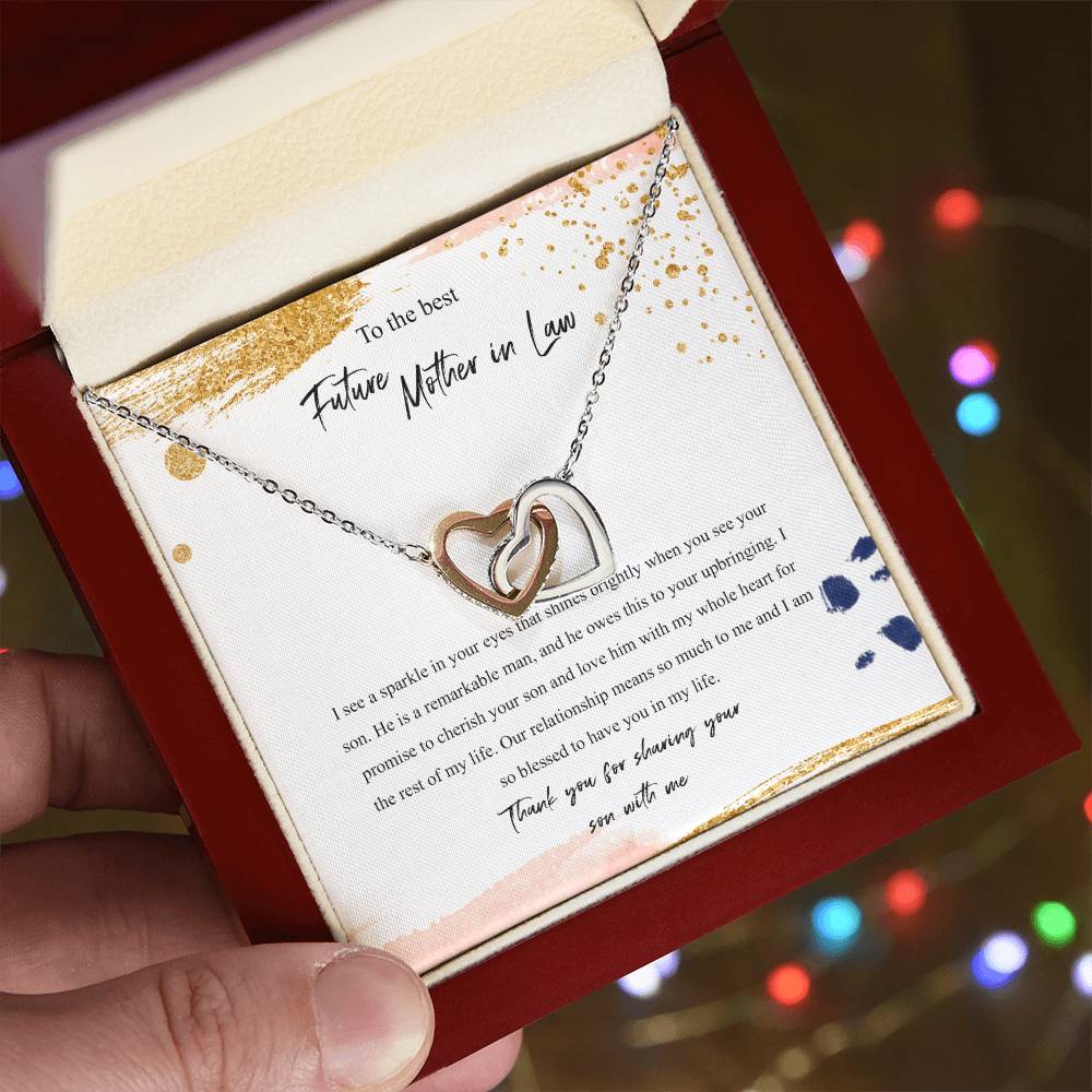 To The Best Future Mother In Law Interlocking Hearts Necklace
