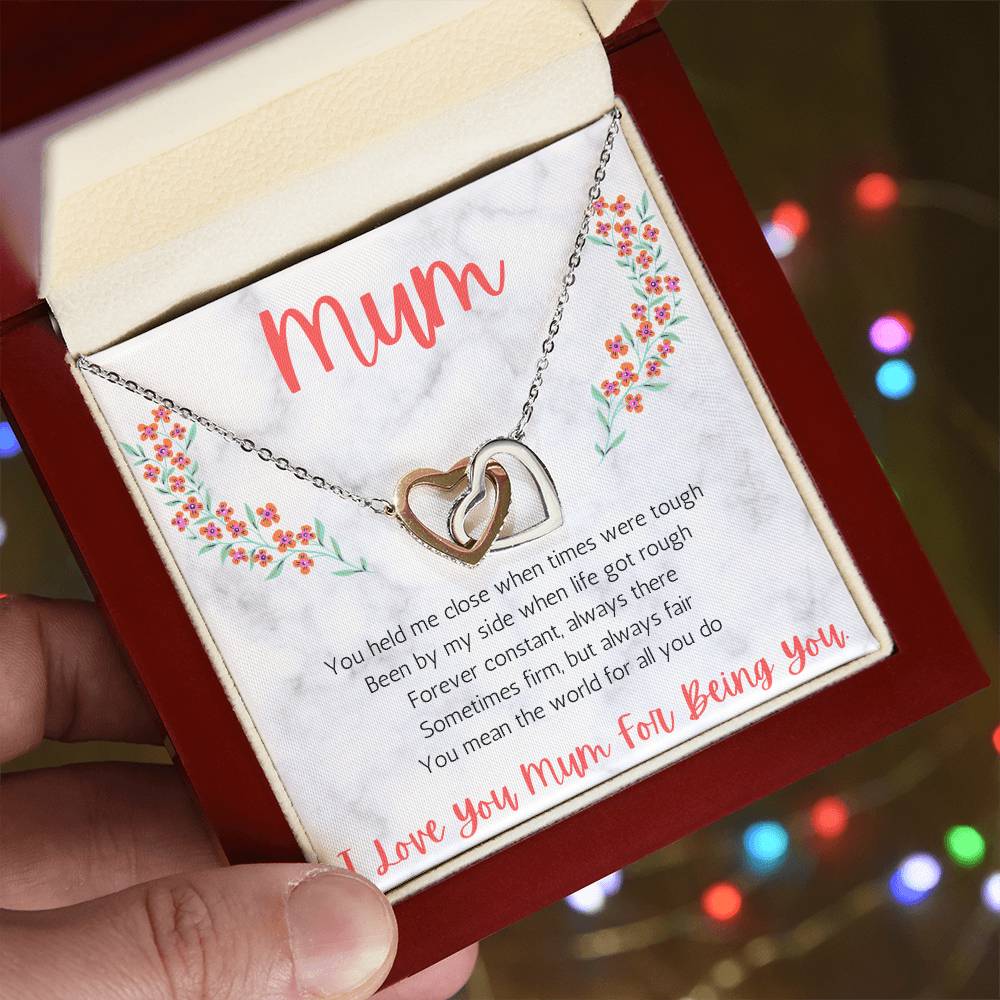 I Love You Mum - Interlocking Hearts Necklace