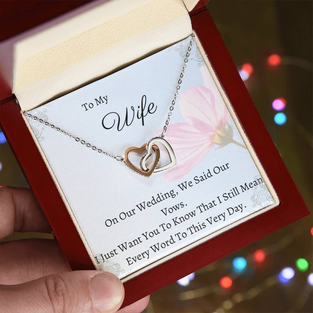 I Still Mean Every Word Interlocking Hearts Necklace