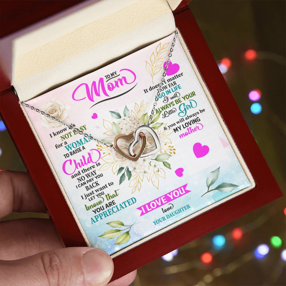 Mom Gift From Daughter - Interlocking Hearts Necklace