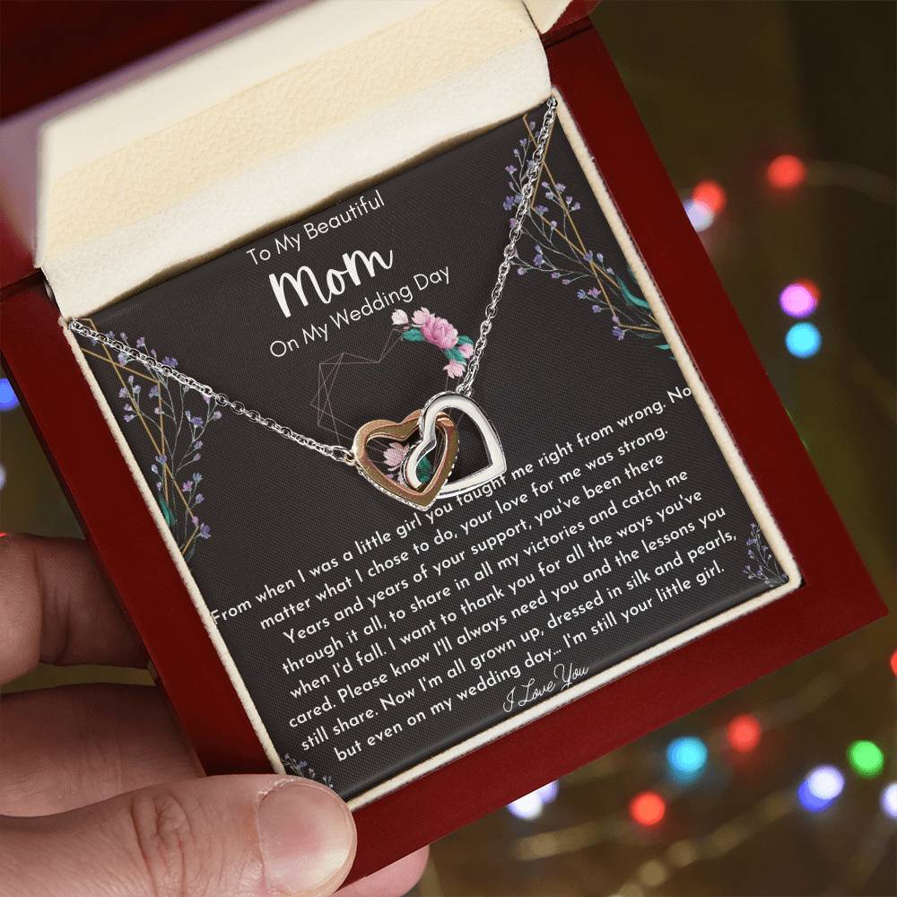 Mother Of The Bride Gift From Daughter Mother Of The Bride Necklace From Bride Eternity Necklace Mom Of Bride Gift To Mom From Bride Interlocking Hearts Necklace