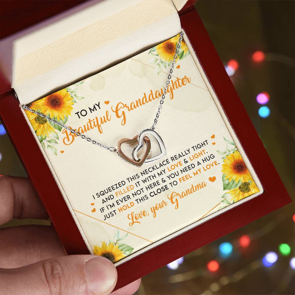 Feel My Love - Best Gift For Granddaughter Interlocking Hearts Necklace