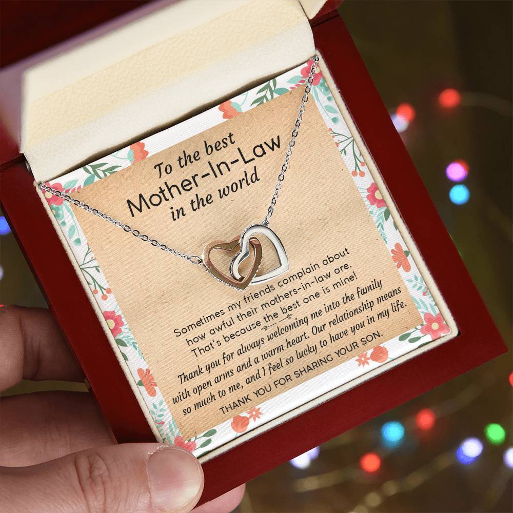 Gift For Mother-In-Law - The Best One Is Mine 2 - Interlocking Interlocking Hearts Necklace