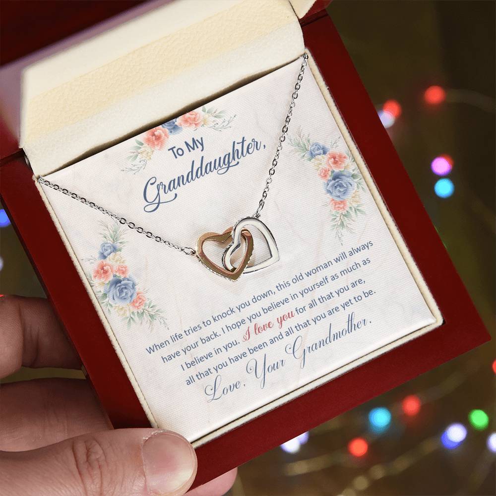 Collection Granddaughter - I Hope You Believe In Yourself - Interlocking Hearts Necklace