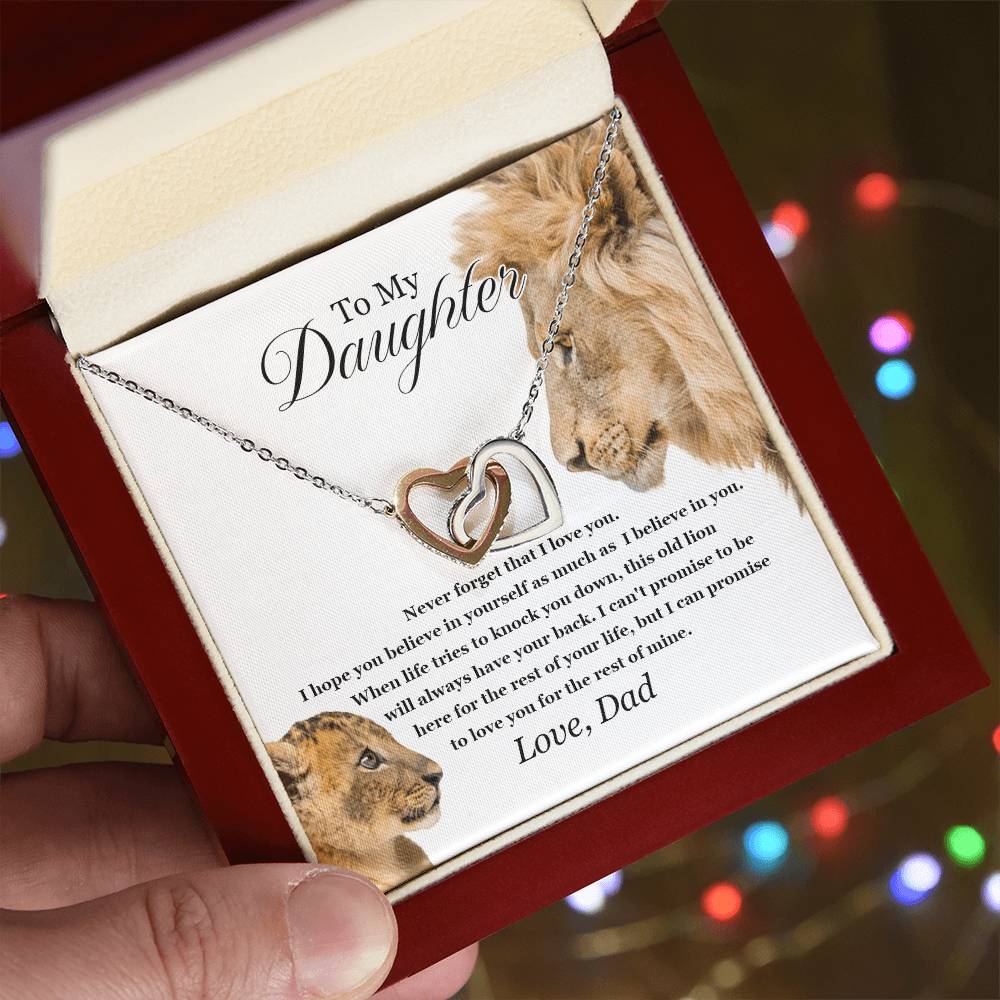 To My Daughter - Interlocking Love Necklace - Tmdt04 Interlocking Hearts Necklace