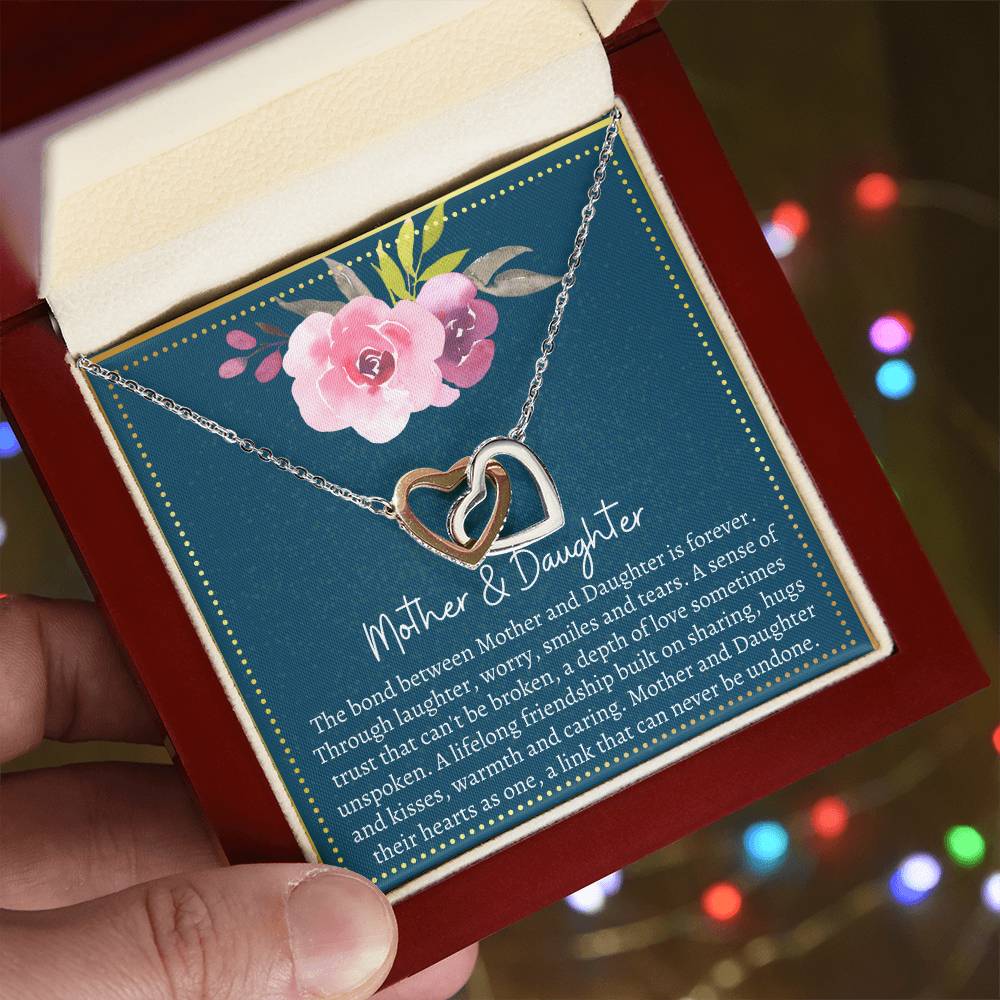 Mother & Daughter Interlocking Hearts Necklace
