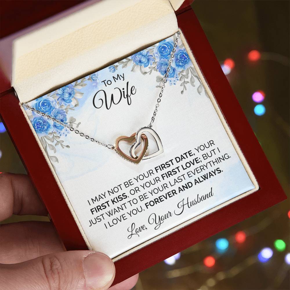 To My Wife Interlocking Hearts Necklace