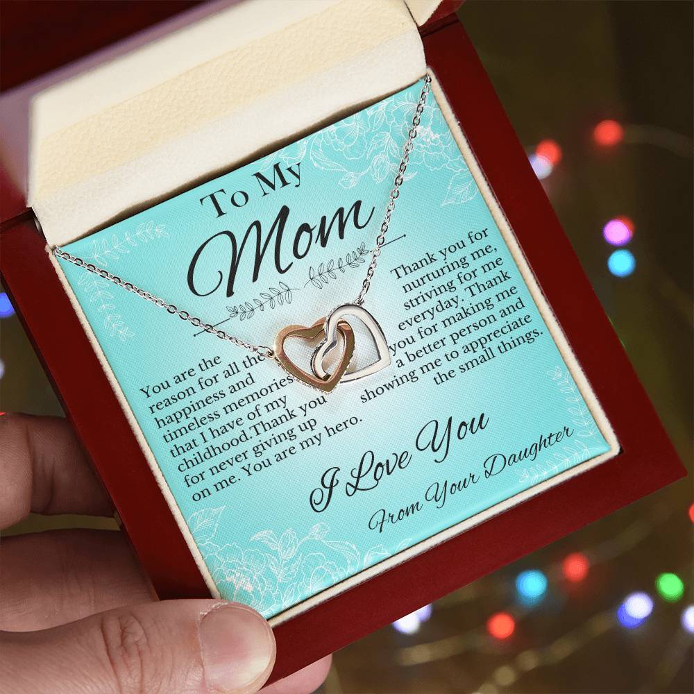 Mother'S Day Gifts From Daughter Gift Ideas 2021 Best Gifts For Mom 2021 Two Hearts Interlocking Hearts Necklace