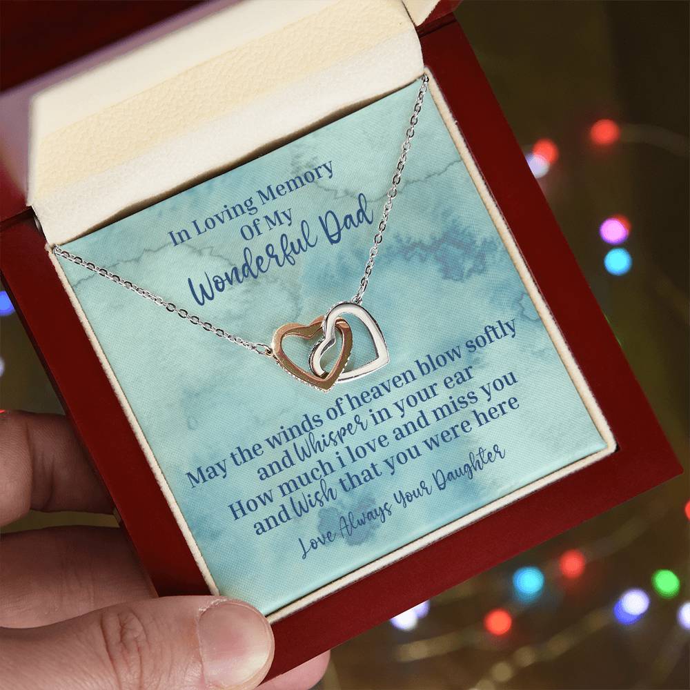 My Wonderful Dad - Interlocking Hearts Necklace - Love Daughter