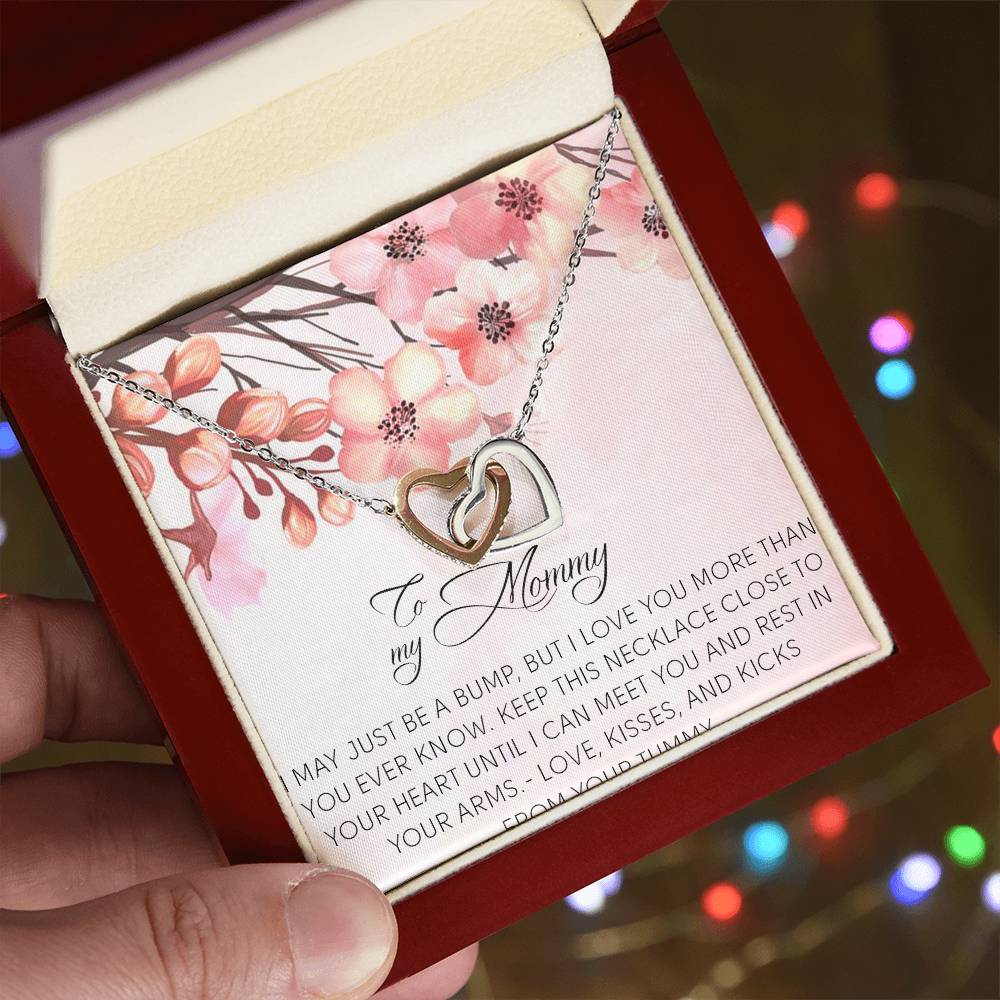 To My Mommy Necklace To My Mommy Message Card Jewelry To My Mom Interlocking Hearts Necklace Necklace For Mom Mommy Birthday Necklace