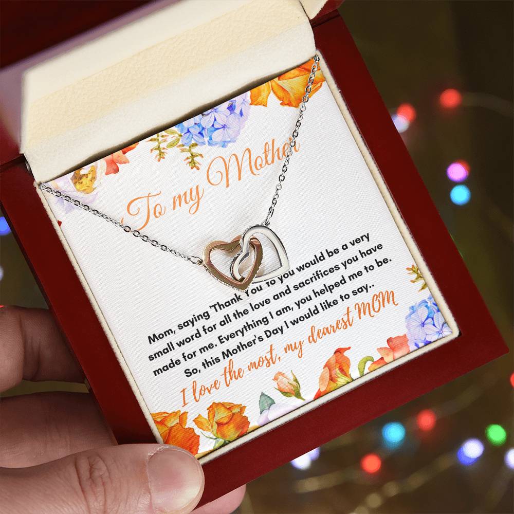 To My Mother Interlocking Hearts Necklace
