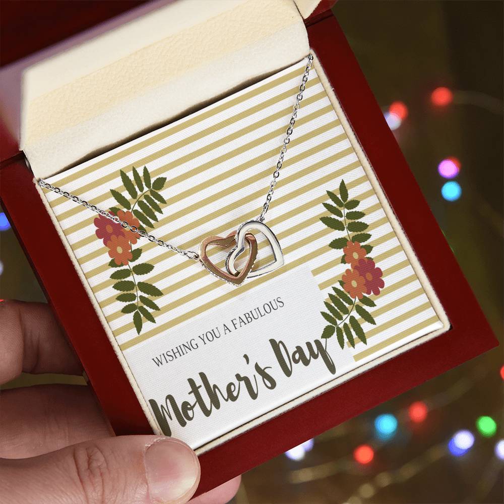 To My Lifeline My Mom Interlocking Hearts Necklace