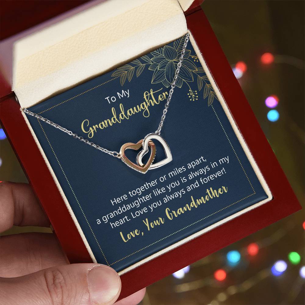Interlocking Hearts Necklace To My Granddaughter Here Together Or Miles Apart