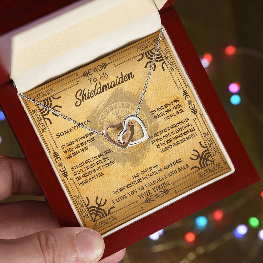 To My Shieldmaiden - Interlocking Heart Interlocking Hearts Necklace
