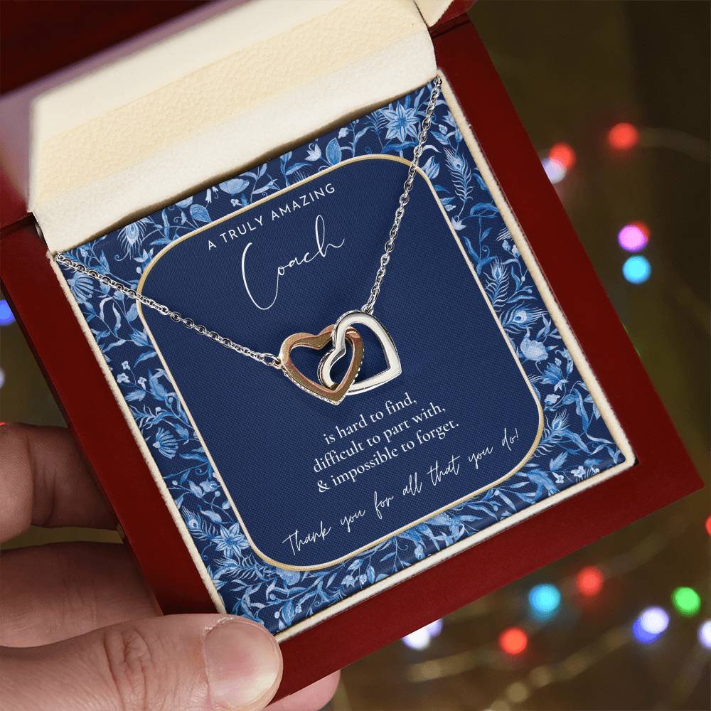 Gymnastics Coach Gift For Women Leaving Gift For Gymnastics Coach To A Truly Amazing Gymnastics Coach Thank You Gift Interlocking Hearts Necklace