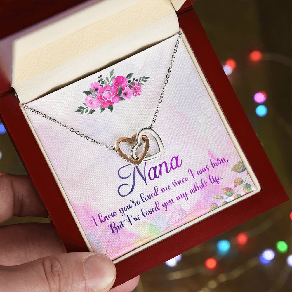 Nana Interlocking Hearts Necklace Message Card