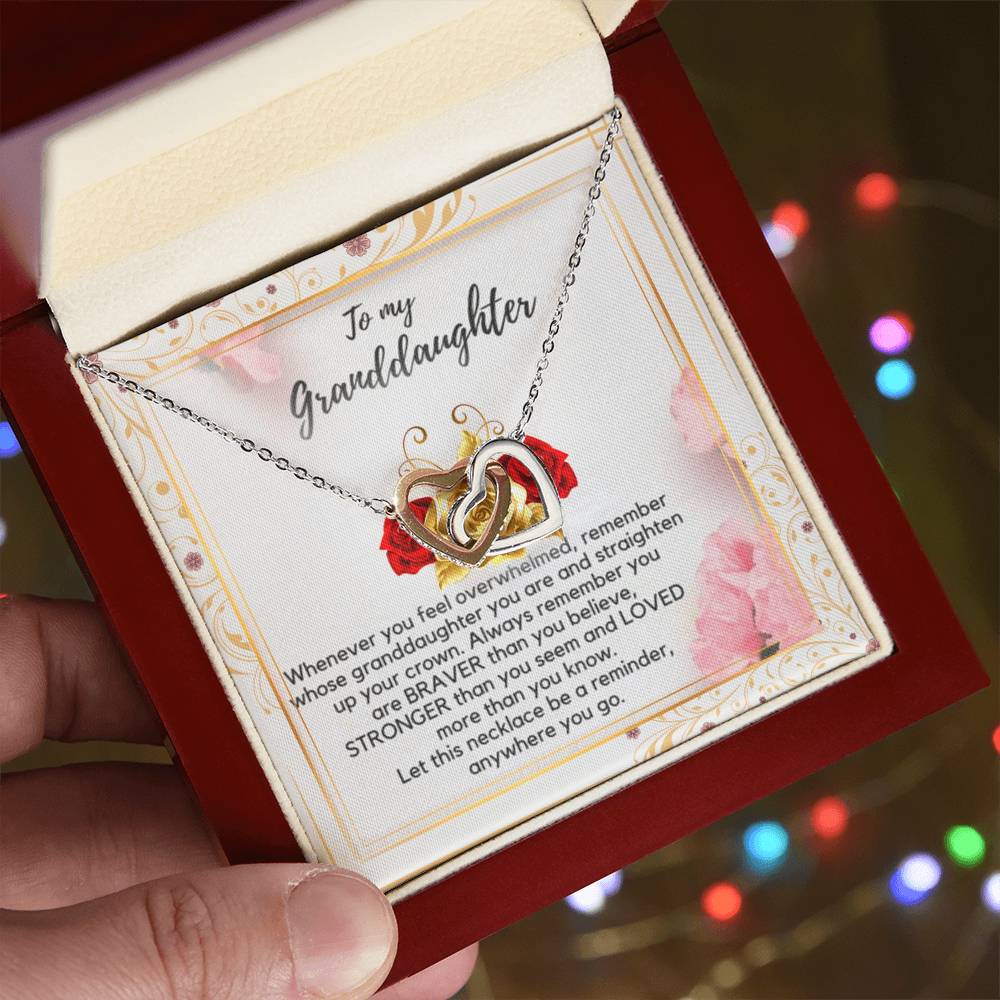 To My Granddaughter Necklaces Interlocking Hearts Necklace