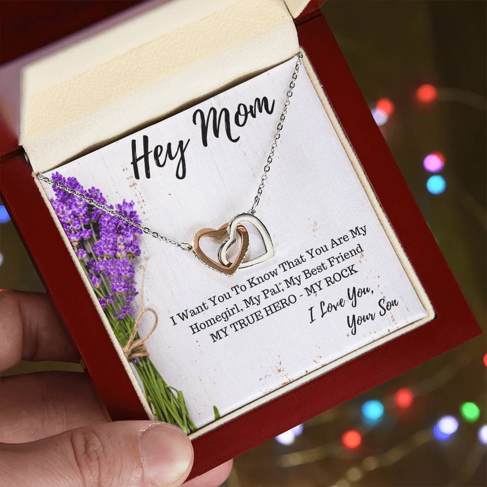 Gift For Mom - Gift For Mothers Day Interlocking Hearts Necklace