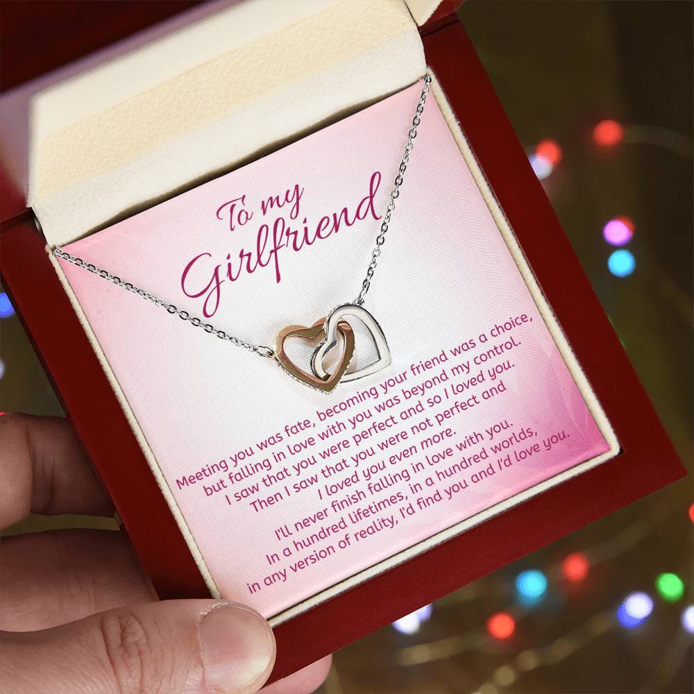 Interlocking Hearts Necklace For Your Girl
