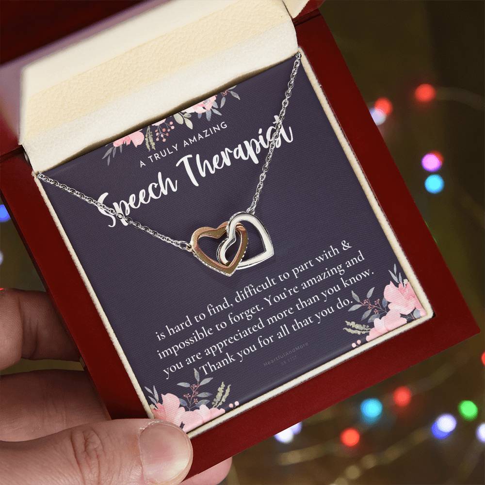 Speech Therapist Gift Amazing Speech Therapist Gift Necklace Language Pathologist Gift For Speech Pathologist Interlocking Hearts Necklace