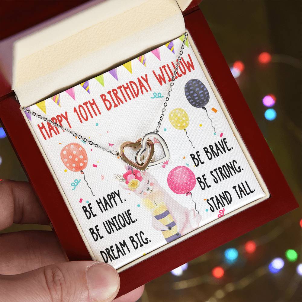 16. Happy 10Th Birthday Willow Interlocking Hearts Necklace