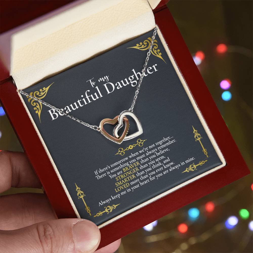 Interlocked Hearts - To Daughter Interlocking Hearts Necklace