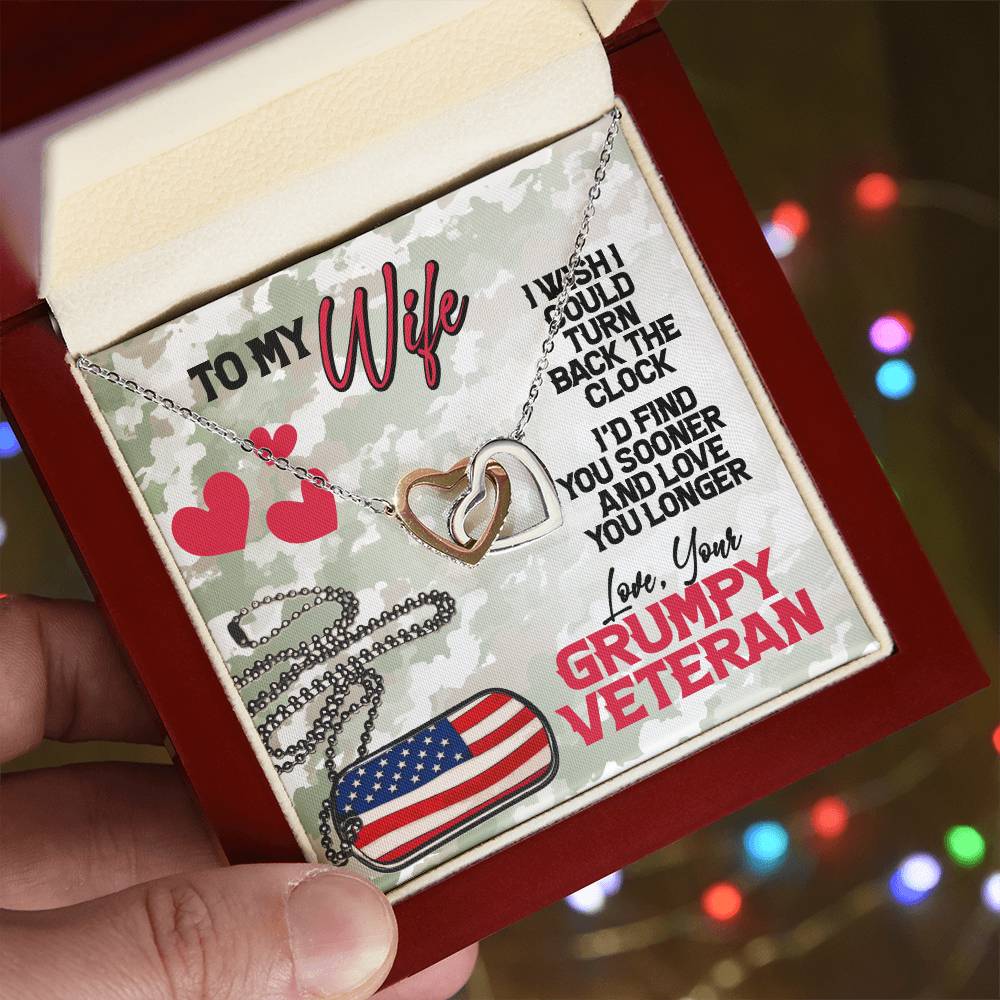 Veteran'S Wife- Interlocking Necklace Interlocking Hearts Necklace
