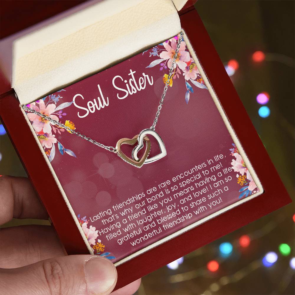 Birthday Gift For Best Friend Soul Sister Necklace Gift Gift For Best Friend Gift Interlocking Hearts Necklace Gift For Soul Sister Bff