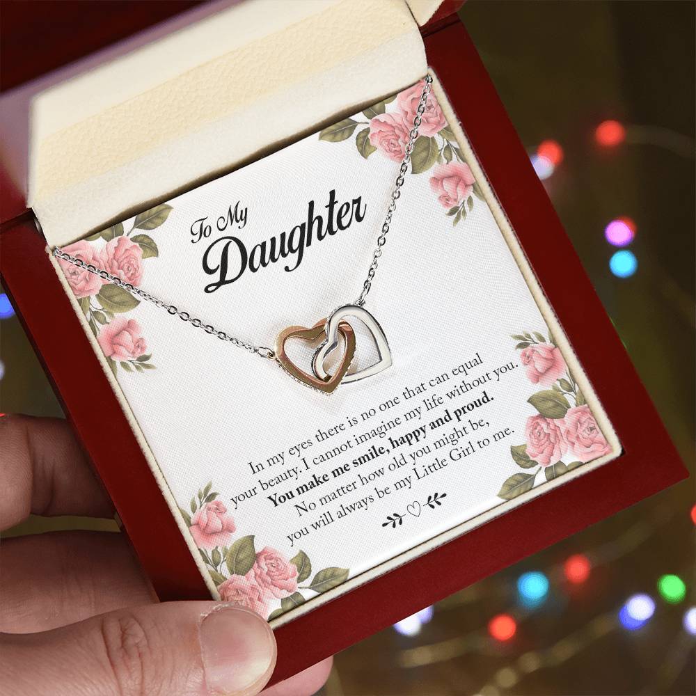 You Will Always Be My Little Girl Interlocking Hearts Necklace