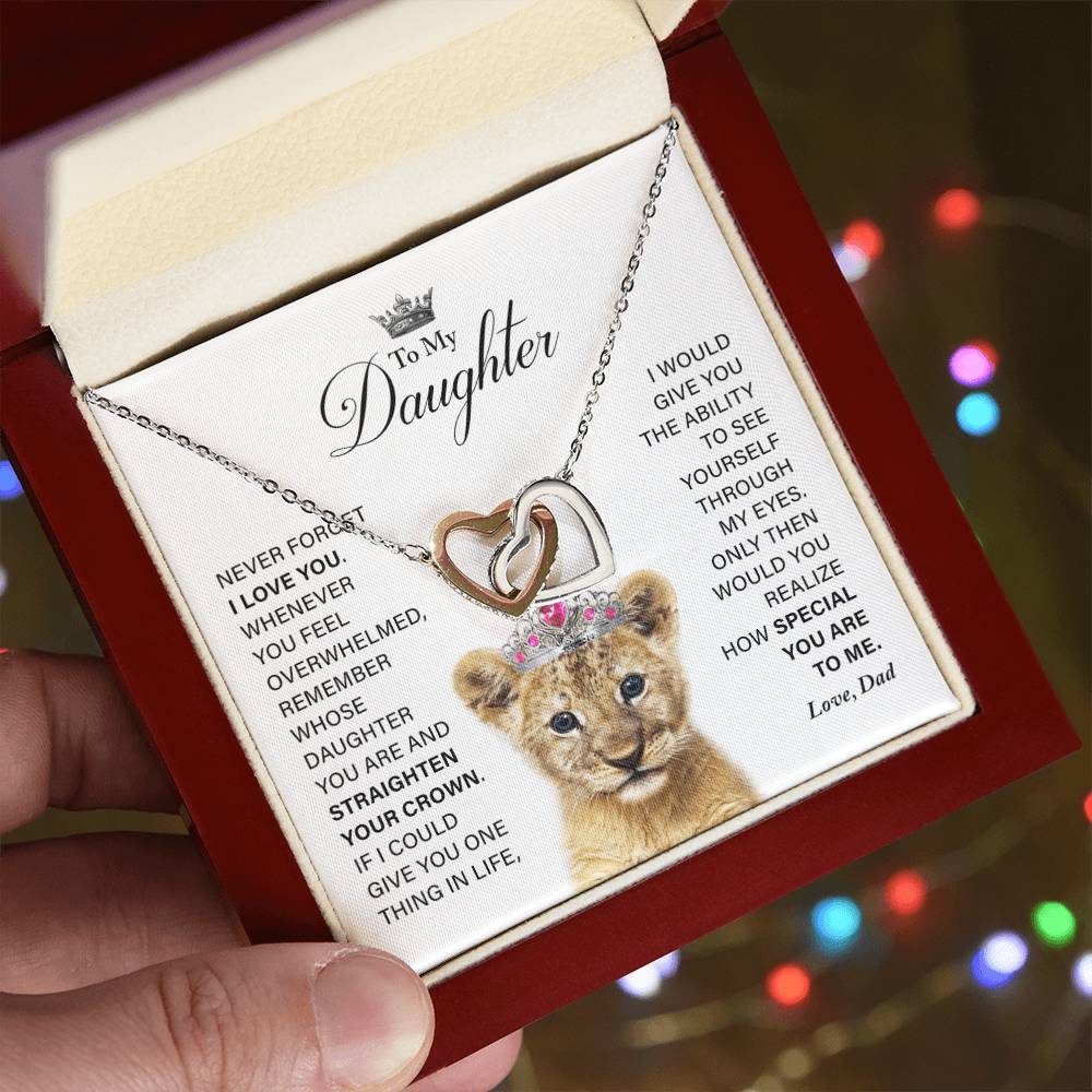 Daughter - How Special You Are To Me- Necklace Interlocking Hearts Necklace