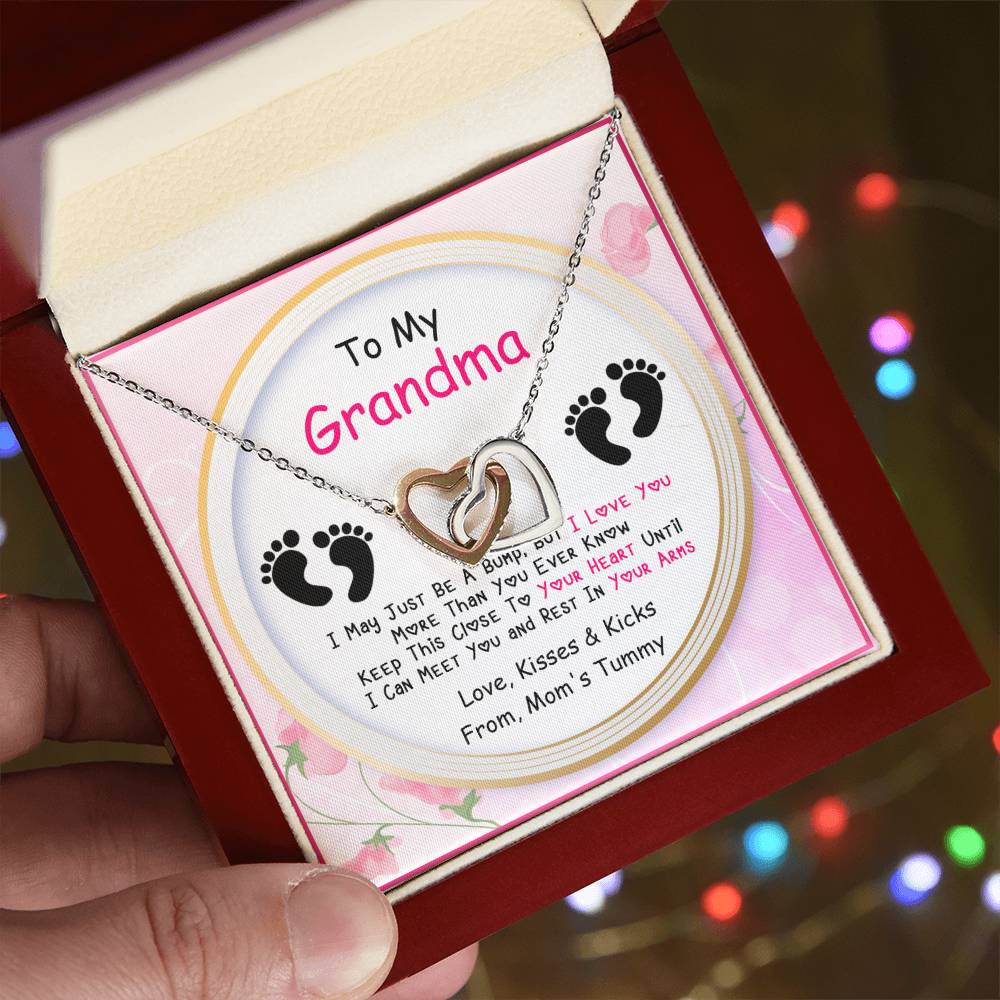 New Grandma Gift Interlocking Hearts Necklace