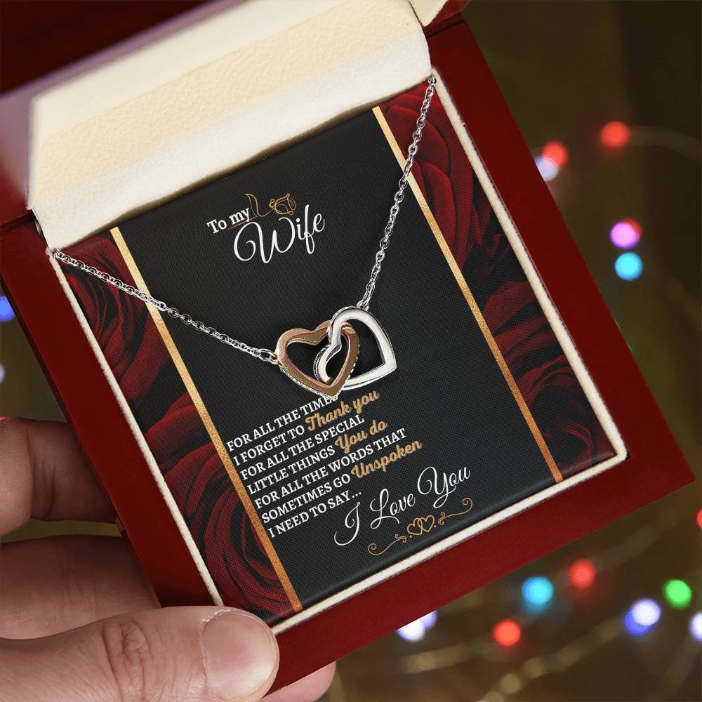 I Need To Say Interlocking Hearts Necklace Roses Edition