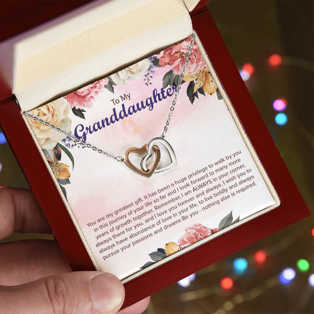 Interlocking Hearts Necklace For Granddaughter