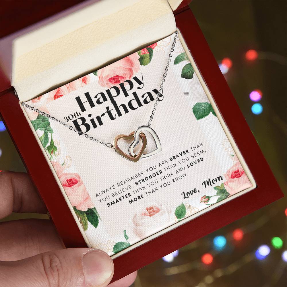 30Th Birthday Gifts For Daughter Necklace For Daughter 3 Decade Jewelry 30 Years Old 30Th Birthday Gift Necklace Jewelry Gift For Daughter Interlocking Hearts Necklace