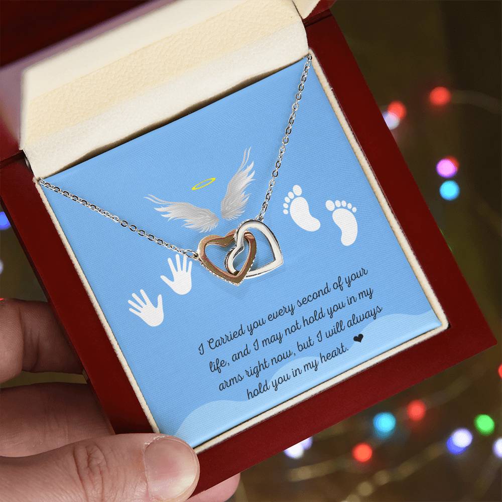 In Memory Of Your Baby Boy Interlocking Hearts Necklace