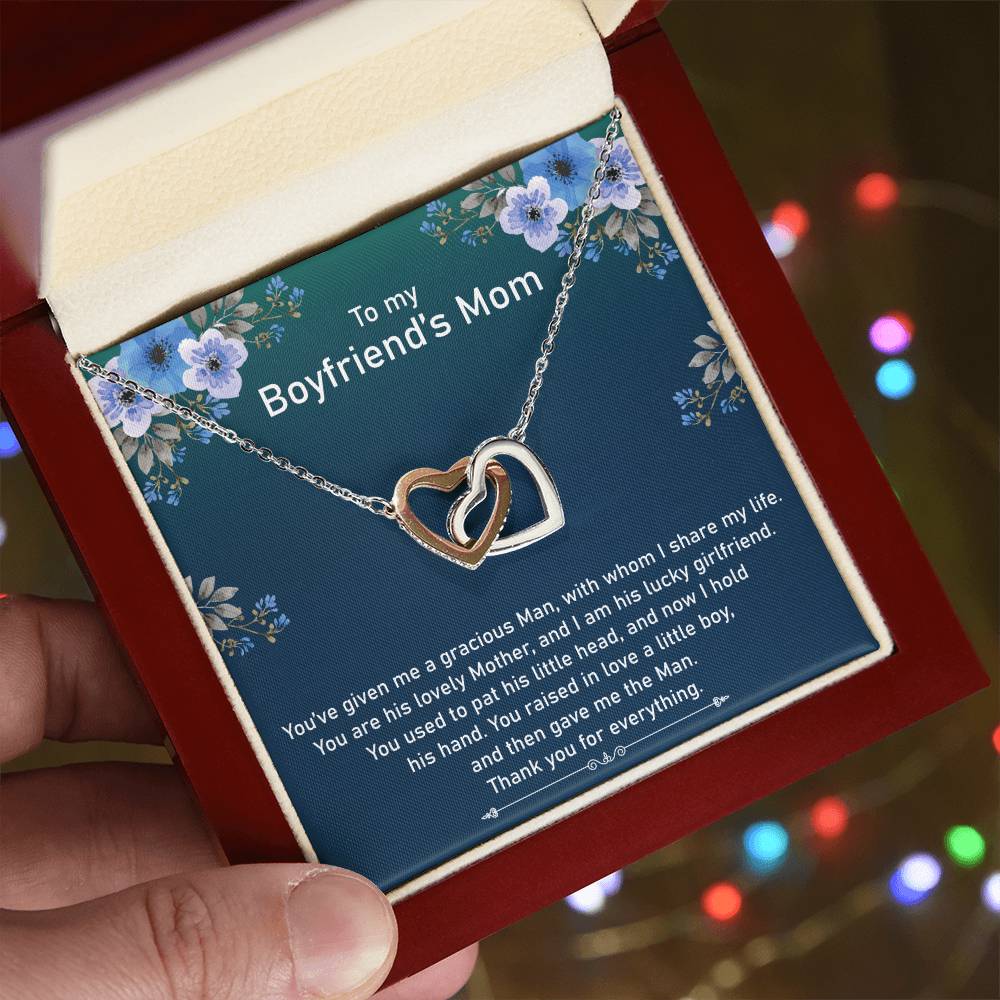 Perfect Gift For Future Mother-In-Law As A Valentines Day Or Mothers Day Interlocking Hearts Necklace