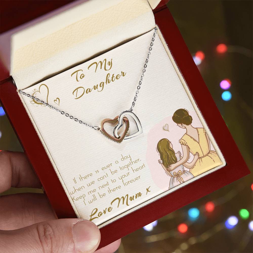 2 Hearts For My Daughter Interlocking Hearts Necklace