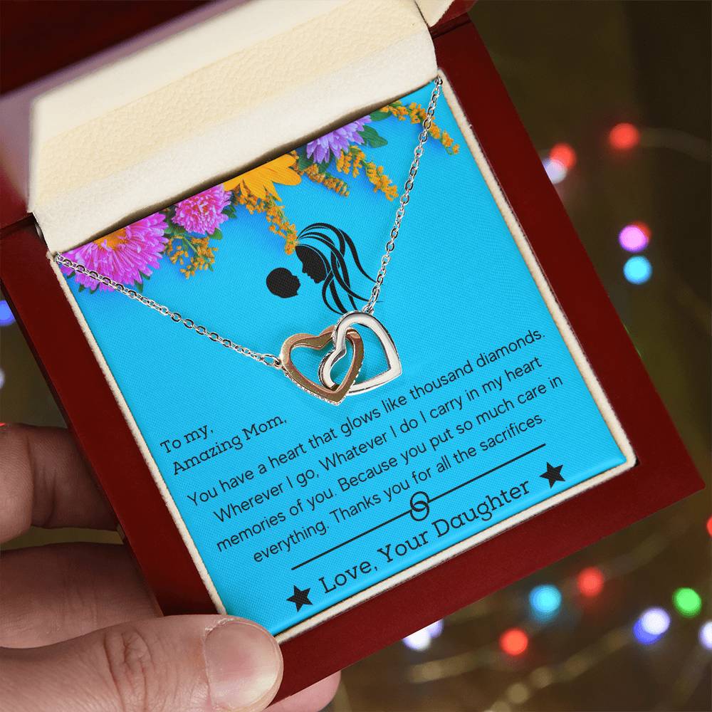 Interlocking Hearts Gift For My Super Mom Mother’S Day Necklace Interlocking Hearts Necklace
