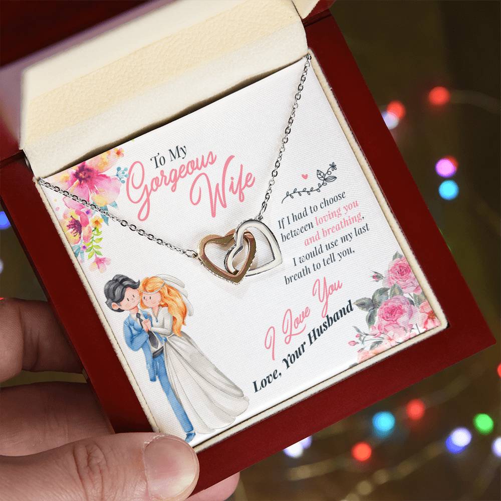 Gift For Wife - Interlocking Hearts Necklace