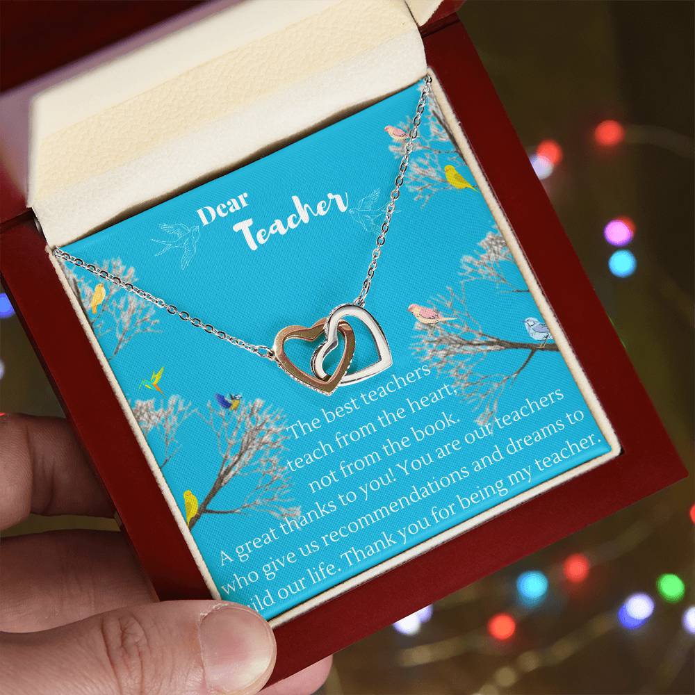 Gift For Love Love Knot Necklace For Teacher Graduation Day Gift For Teacher Gift Necklace For Teacher Gift From Student Graduation Birthday For Her. Interlocking Hearts Necklace