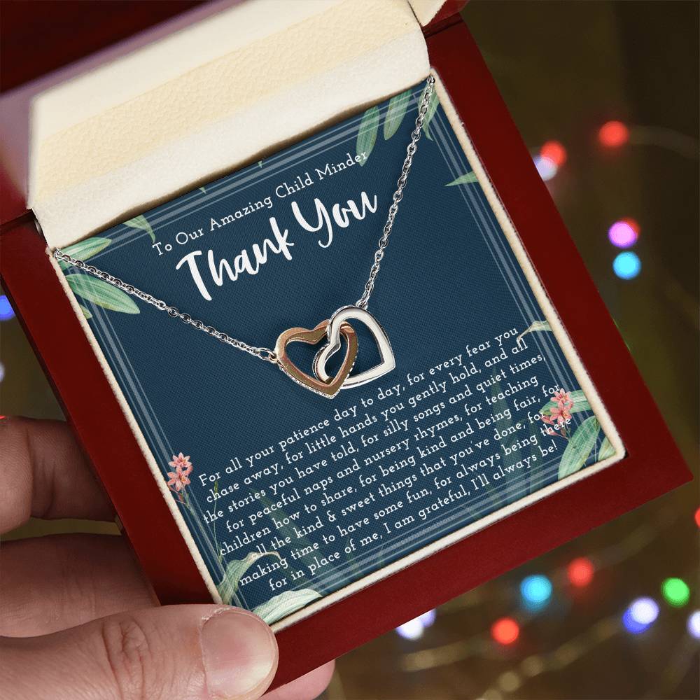 Thank You Gift For Child Minder Child Minder Appreciation Gift Child Minder Leaving Gift Childminder Christmas Gift Child Minder Necklace Interlocking Hearts Necklace