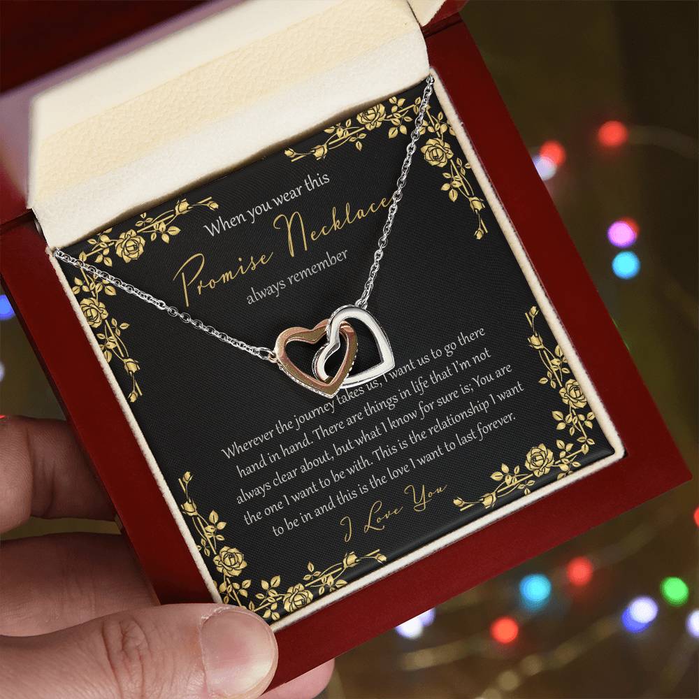 Wherever This Journey Takes Us - Black Interlocking Hearts Necklace