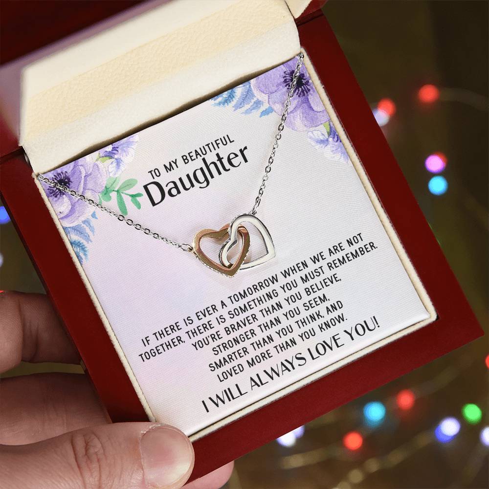 To My Daughter Necklace Gift From Mom Sentimental Jewelry Gift From Father Mother'S Day Gift For Daughter From Mother Interlocking Hearts Necklace
