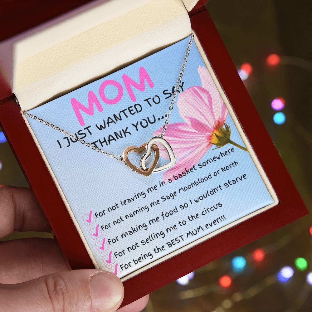 To My Mom - Interlocking Hearts Necklace