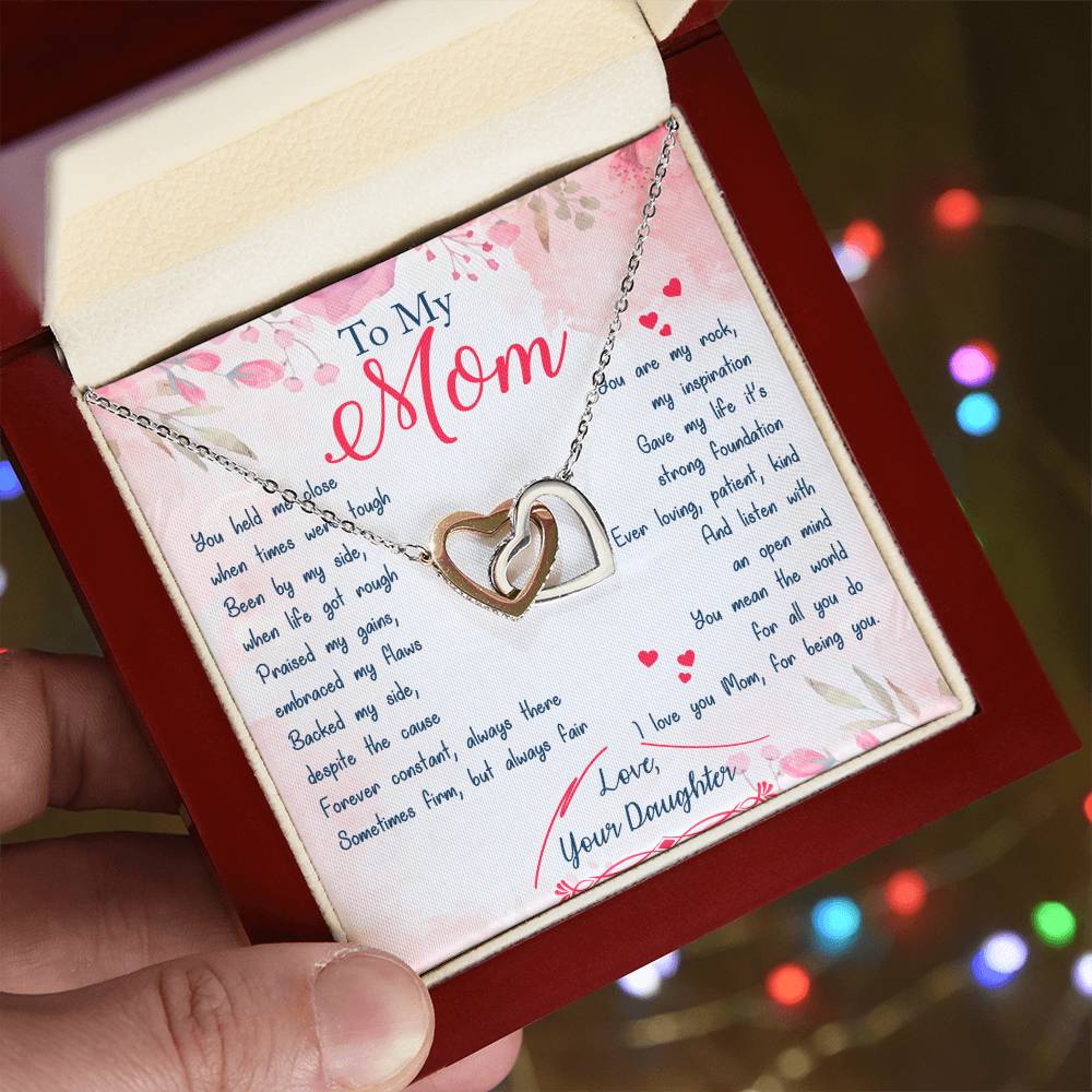 Interlocking Hearts Daughter To Mom You Held Me Close When Times Were Tough Interlocking Hearts Necklace