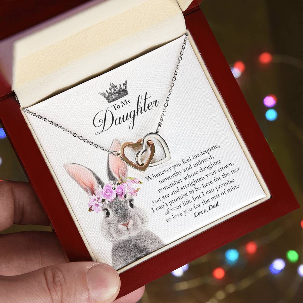 Daughter Straighten Your Crown In Usa Interlocking Hearts Necklace