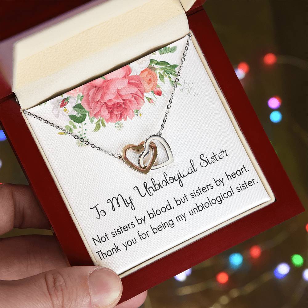 Unbiological Sister Interlocking Heart Necklace Interlocking Hearts Necklace